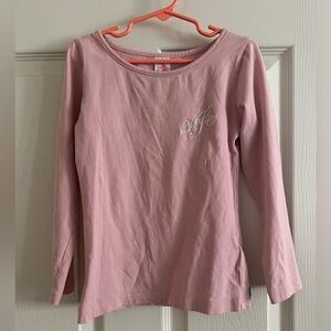 Matilda Jane Shirley Layering Tee Pink Basic Top With MJC Monogram Size 6